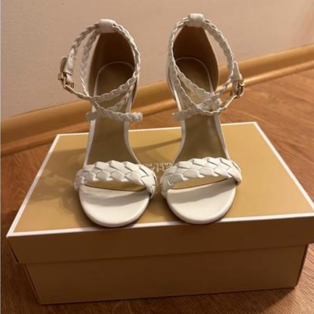 Elegant White Braided Women's Sandals